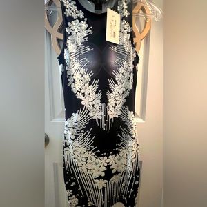 Black/White Rhinestone Mini Dress.